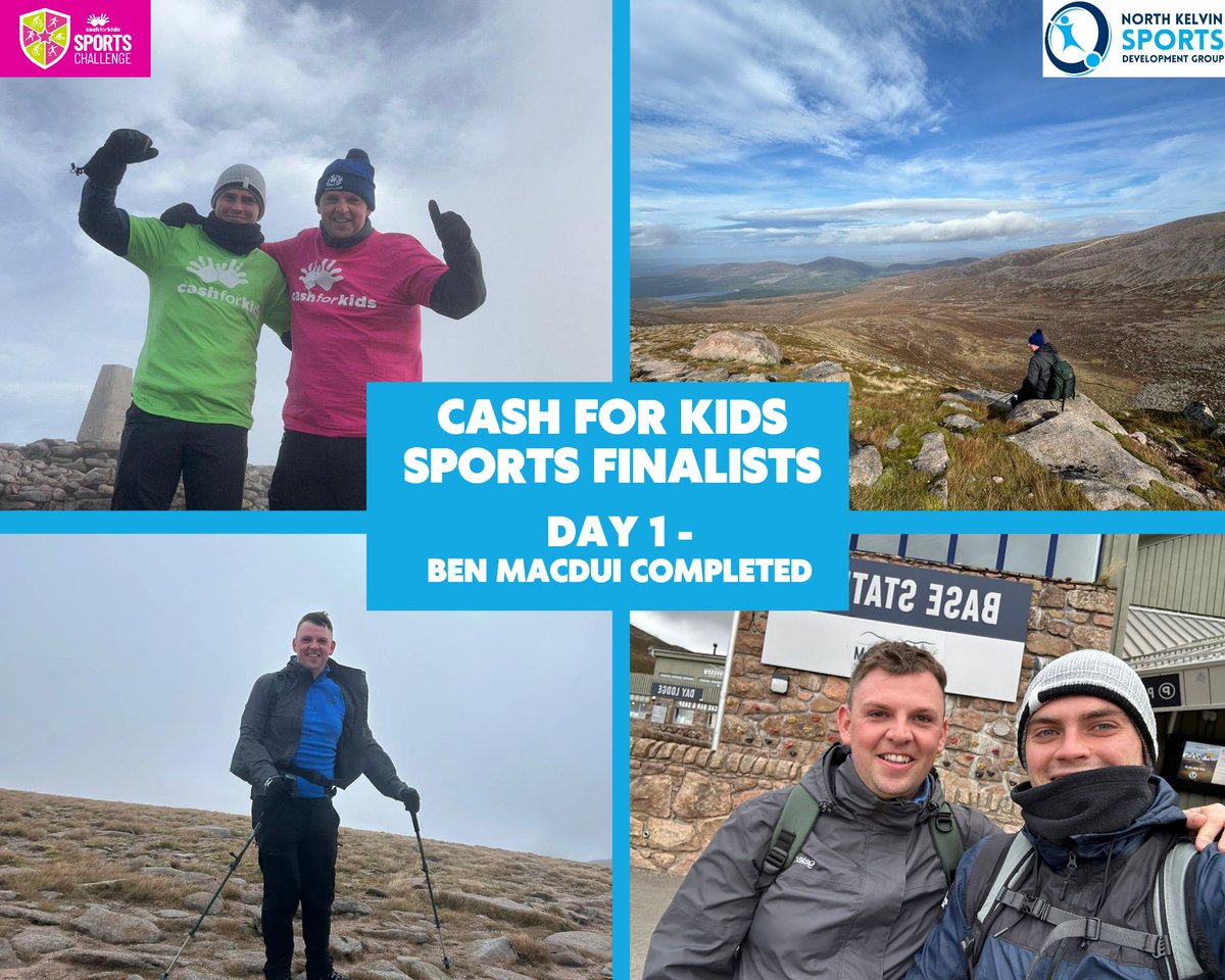 CASH FOR KIDS SPORTS CHALLENGE – DAY 1 ⛰️🏃‍♂️ |
James &amp; Keaton have smashed their first peak – Ben Macdui ✅👏
Only 2 more to go in their challenge!
They're taking on this mission to raise funds to subsidise NK Football fees and help give young people in our community opportunities