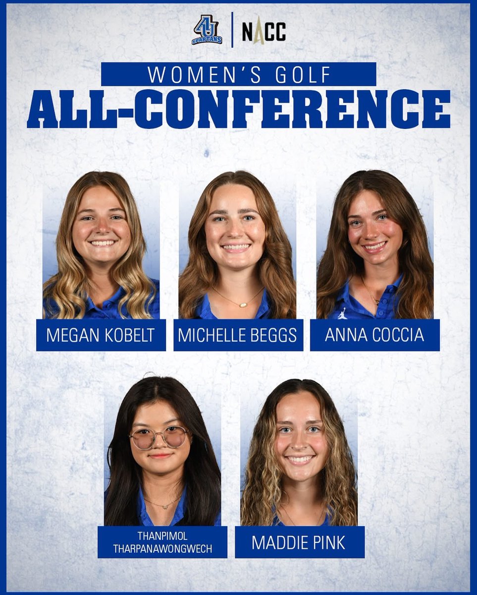 1️⃣2️⃣3️⃣4️⃣🖐🏼 Ladies awarded <a href="/NACC_sports/">NACC</a> All-Conference!  #weareoneAU 🔵⚪️🔵⚪️🔵