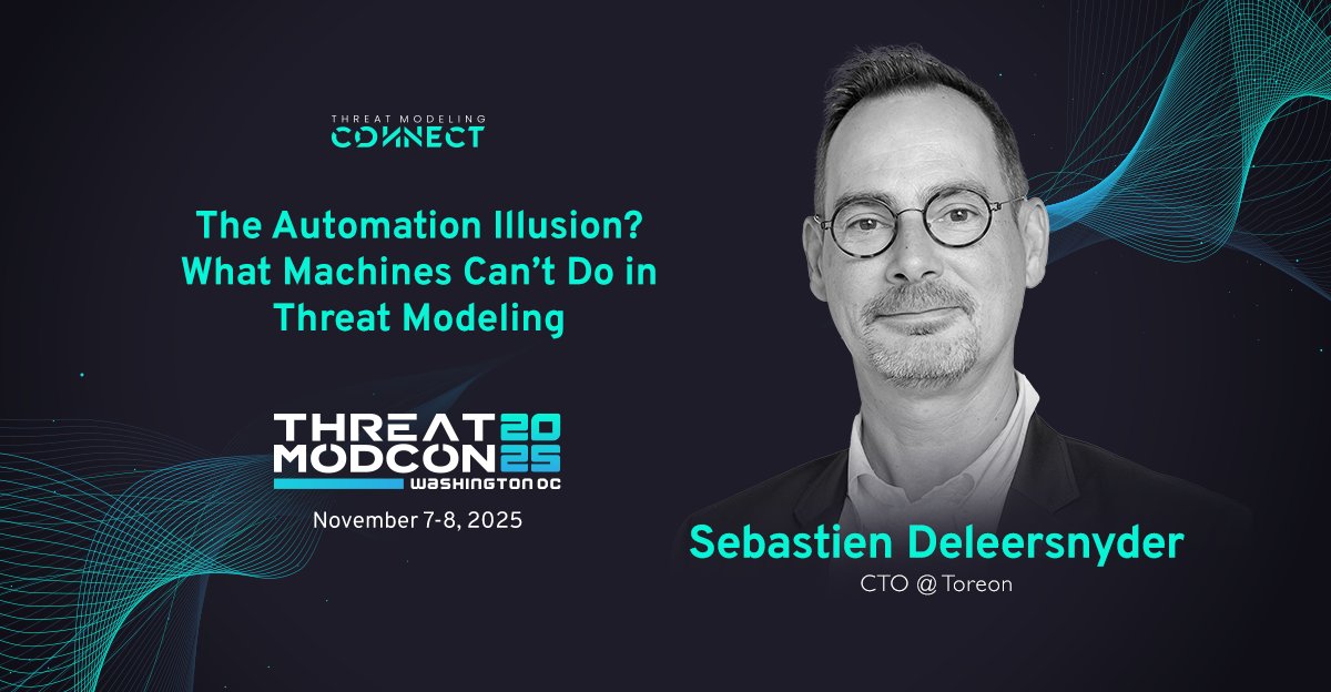 How far is too far with AI automation in threat modeling? 🤖 

Hear from Sebastien Deleersnyder at #ThreatModCon DC on Nov 7-8 to explore ethical, effective AI automation, without losing essential human insight. Walk away with a roadmap! 🎫 Register now: hubs.li/Q03LMzyK0