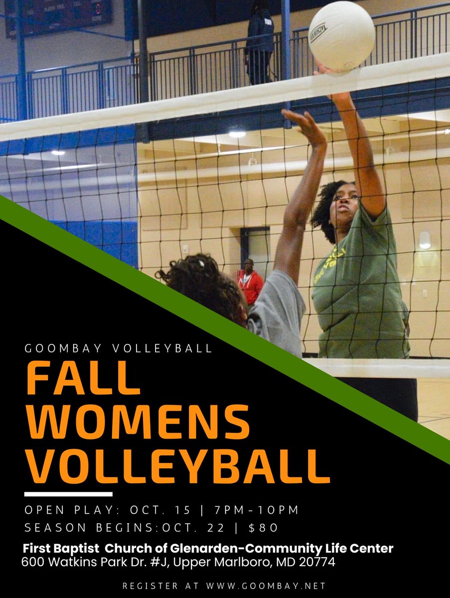 GoombayKickball's tweet photo. Ladies, it’s that time again! 🏐

We’re gearing up for another exciting fall season of Women’s Volleyball — and it all kicks off with our first OPEN PLAY!

🏐Community Life Center – Upper Marlboro, MD
📅 Wednesday, Oct. 15th
🕖 7 PM – 10 PM https://t.co/XSPdkeUgfm