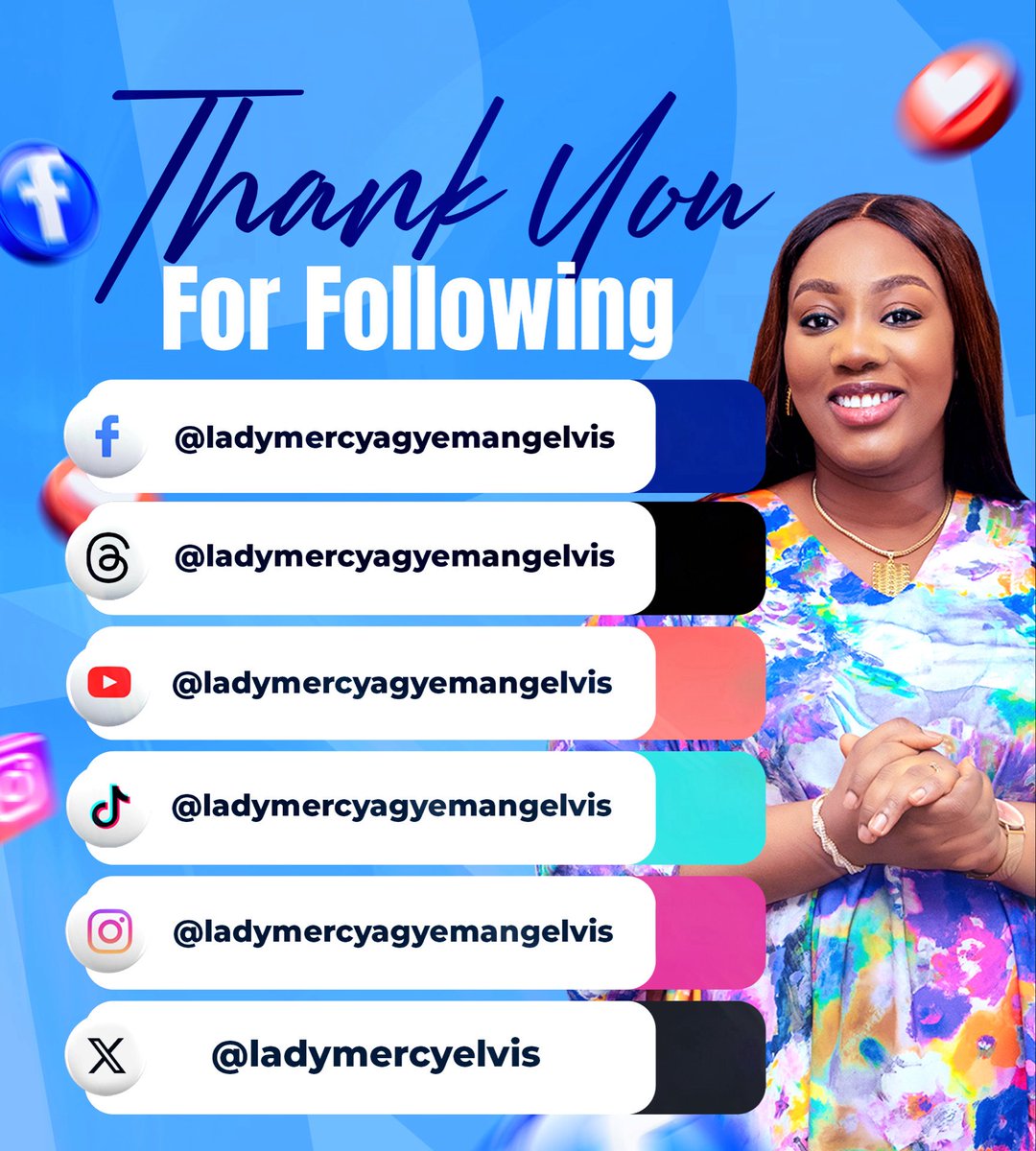 Lady Mercy Agyemang - Elvis (@ladymercyelvis) on Twitter photo Kindly note that these are the only official handles of Lady Mercy Agyemang, the Wife of <a href="/REAgyemang/">Pastor Elvis Agyemang</a> and Host of Daily Capsules.
Any social media handle that doesn’t bear the exact english alphabets in spelling are in no way related to Lady Mercy Agyemang -Elvis and should be Kindly note that these are the only official handles of Lady Mercy Agyemang, the Wife of <a href="/REAgyemang/">Pastor Elvis Agyemang</a> and Host of Daily Capsules.
Any social media handle that doesn’t bear the exact english alphabets in spelling are in no way related to Lady Mercy Agyemang -Elvis and should be