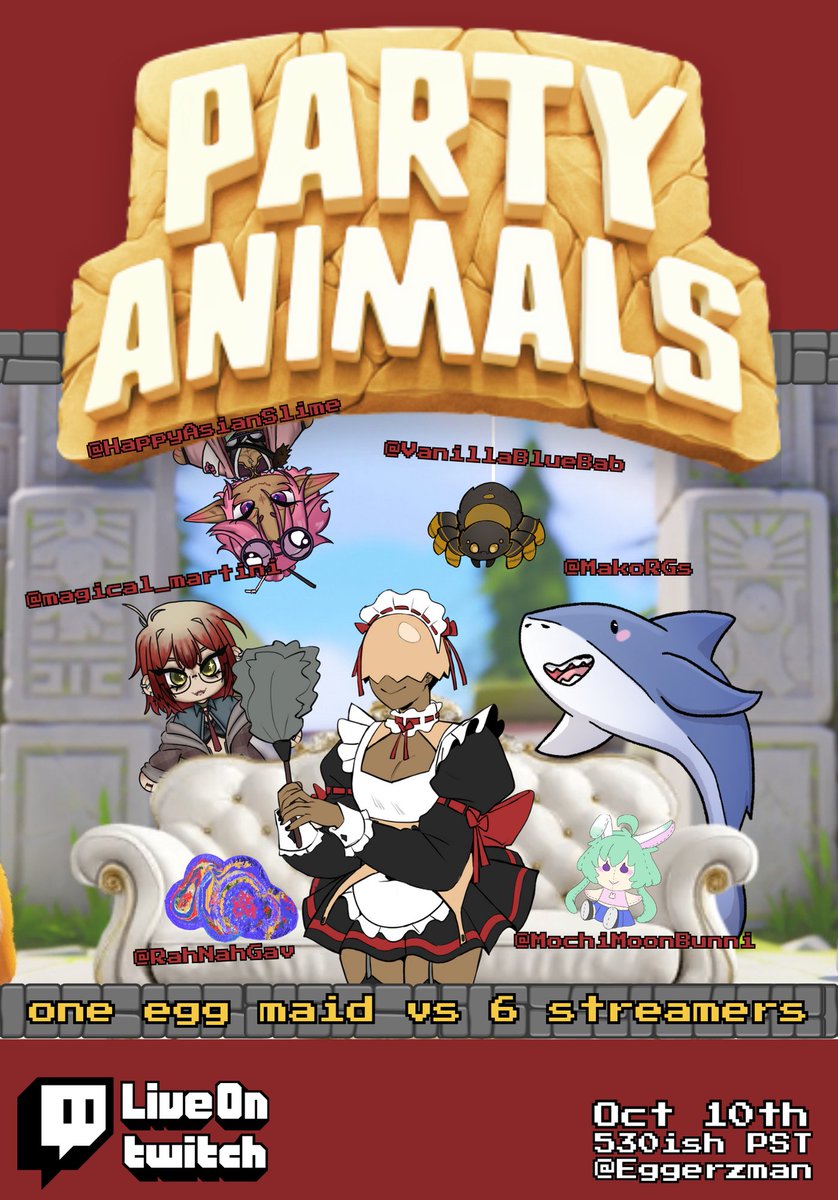 eggerzman's tweet image. We gon be gamin with a couple of nerds   

Live on #twitchstreamer around 530ish PST

w/ @Vanillabluebab , MakoRGs, RahNahGav, MochiMoonBunni, Magical_Martini, and HappyAsianSlime