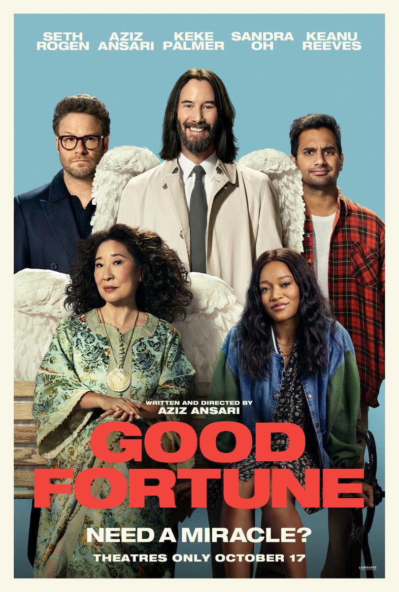 We are offering exclusive passes for #GoodFortune starring Seth Rogen, Aziz Ansari, Keke Palmer, Sandra Oh and Keanu Reeves 

Screening is October 14 in these cities 

STL - lionsgatescreenings.com/91729STL

KC - lionsgatescreenings.com/KC88891