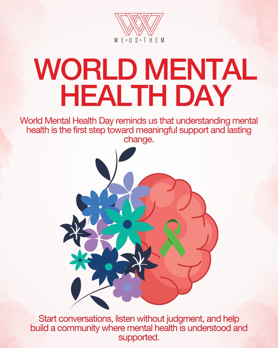 weustheminc's tweet image. #WorldMentalHealthDay 
Mental health affects us all, yet it’s often overlooked. Today, we recognize those supporting communities, break stigma, and remind everyone they’re not alone.

#MentalHealthMatters #EndTheStigma #WellbeingForAll #SupportEachOther #MentalHealthAwareness
