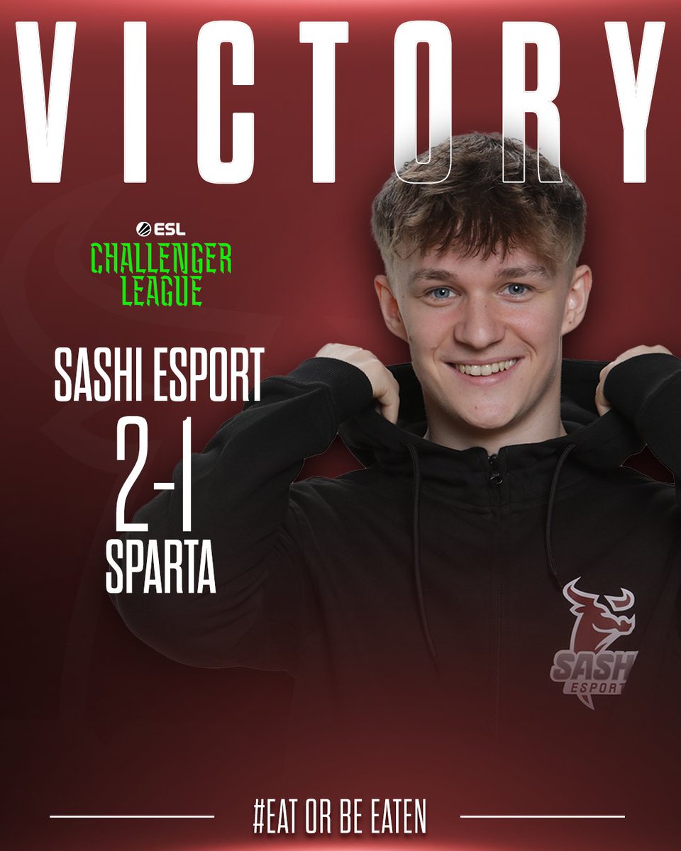 Sashi_Esport's tweet image. 🔥🔥🔥VICTORY! 🔥🔥🔥

Sashi Esport takes it 2–1 over Sparta in the ESL Challenger League!

The bull wasn’t to be messed with today. 🐂

#SashiEsport #ESLChallengerLeague #EatOrBeEaten