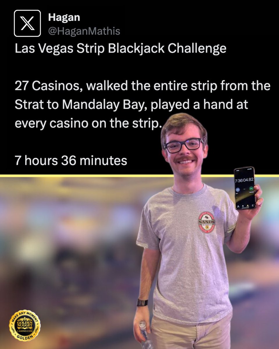 The Las Vegas Strip Blackjack Challenge should be an Olympic sport 🤣

(via <a href="/HaganMathis/">Hagan</a>)