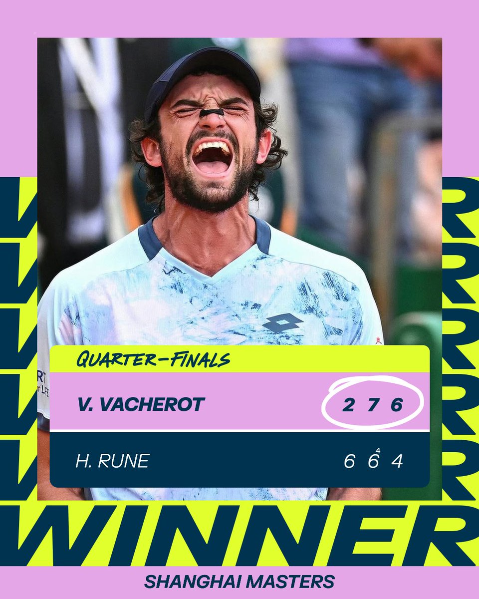 If you didn't know who Valentin Vacherot was... you do now! 🤩

He outlasts Rune in a three-hour battle to become just the second lowest ranked player to reach a Masters 1000 semi-final 👏

Si vous ne saviez pas qui était Valentin Vacherot... maintenant vous le savez ! 🤩