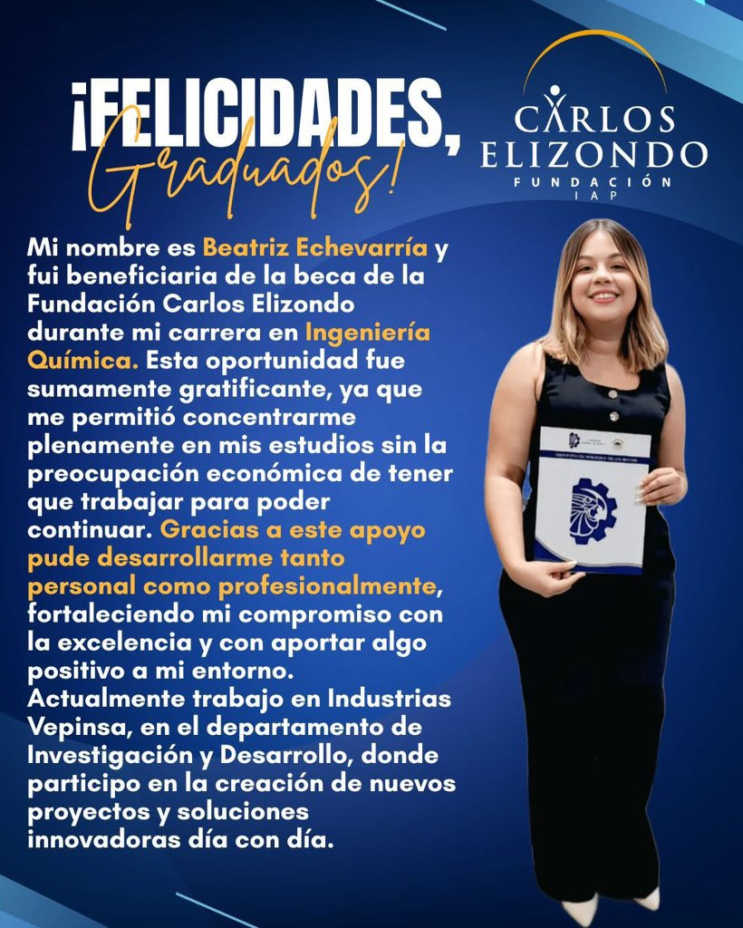 📚 Detrás de cada beca, hay una historia de esfuerzo, sueños y transformación.
Hoy te compartimos el testimonio de Beatriz Echevarría, quien demuestra que invertir en educación genera un cambio real. 🌟
