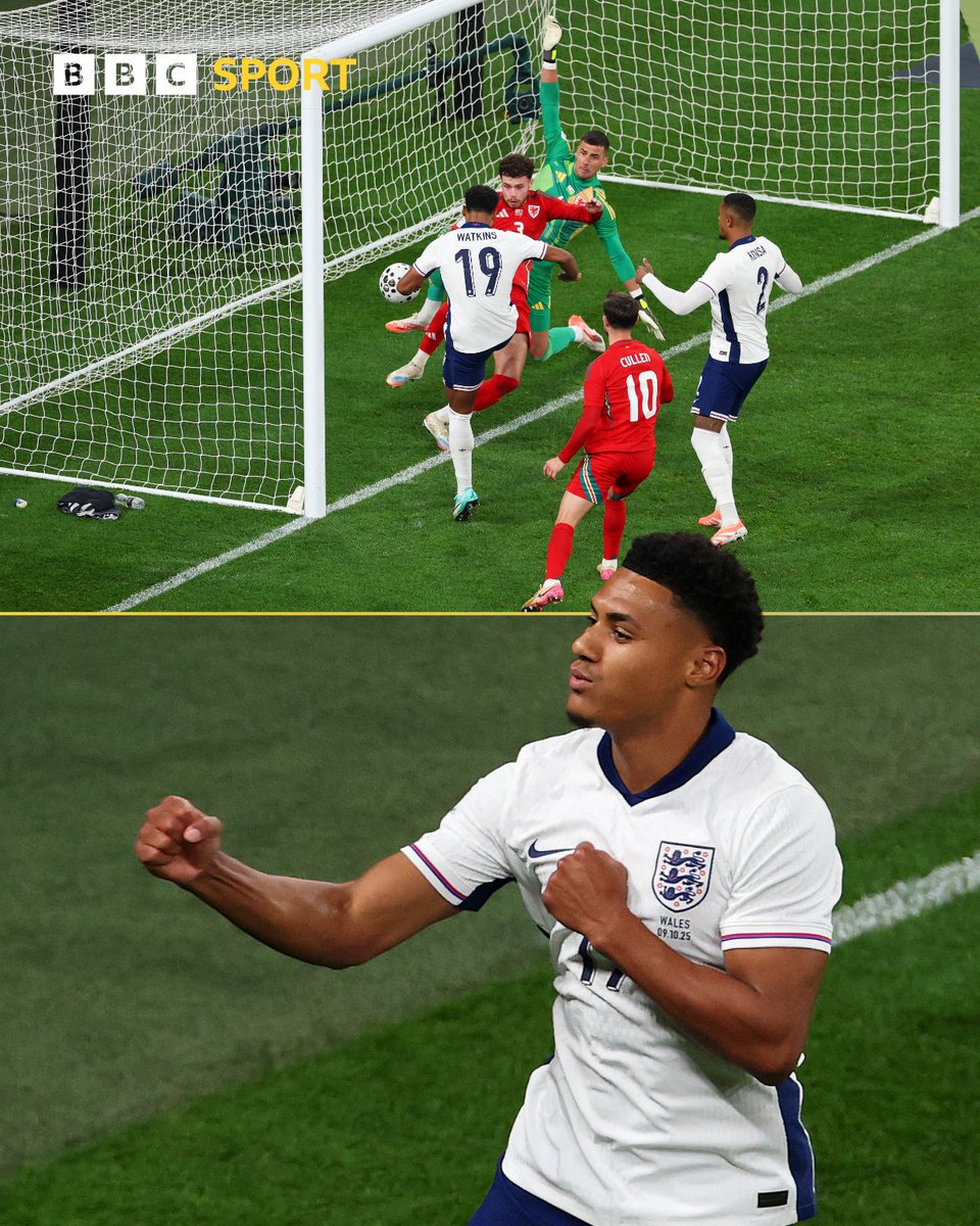 Ollie Watkins takes his chance 💪

With Harry Kane sidelined through injury, Watkins capitalises on his first England start in 11 months - finishing from close range after lapse Wales defending.