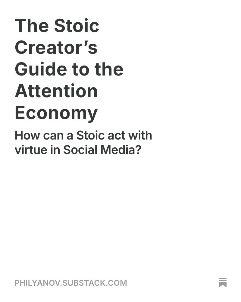 You want to do good work. You want it to matter. And you’re stuck in this strange game where algorithms decide who sees what you’ve made.

It's maddening. And yet... The Stoics have an answer.

bit.ly/4n1aBIH