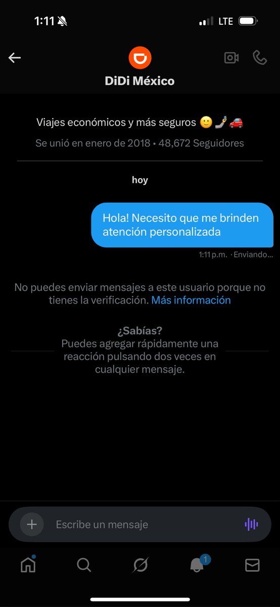bicheau's tweet photo. @DiDi_Mexico ¿Me tengo que verificar para que me atiendan como cliente de Didi? 

¡Ya hasta la atención está privatizada! 

Me tiene muy descontento e inconforme el servicio de @DiDi_Mexico . Necesito que me contacten o me brinden una asistencia a través de otro canal https://t.co/iG3qxJ5odo