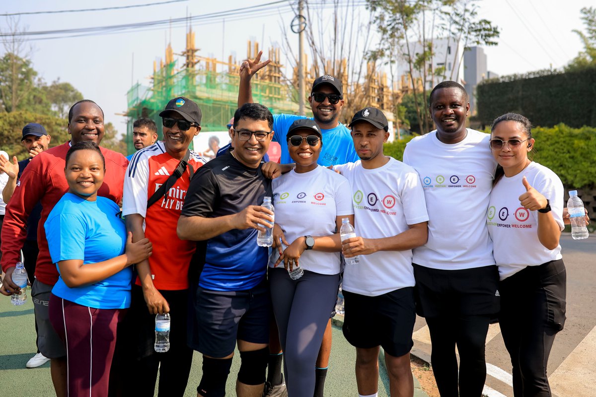 KigaliMarriott's tweet photo. Sunday morning came alive with energy! David Marriott, Chairman of Marriott International, joined our Leaders for a fun-filled morning run, a reminder of the Marriott 'Take Care' philosophy: When our associates are happy and healthy, they create exceptional experiences for our guests.

@FourPointskgl 

#TakeCare
