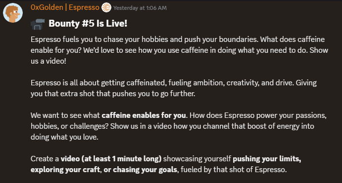 New Bounty on <a href="/EspressoSys/">Espresso ☕️</a> 🔥🔥🔥