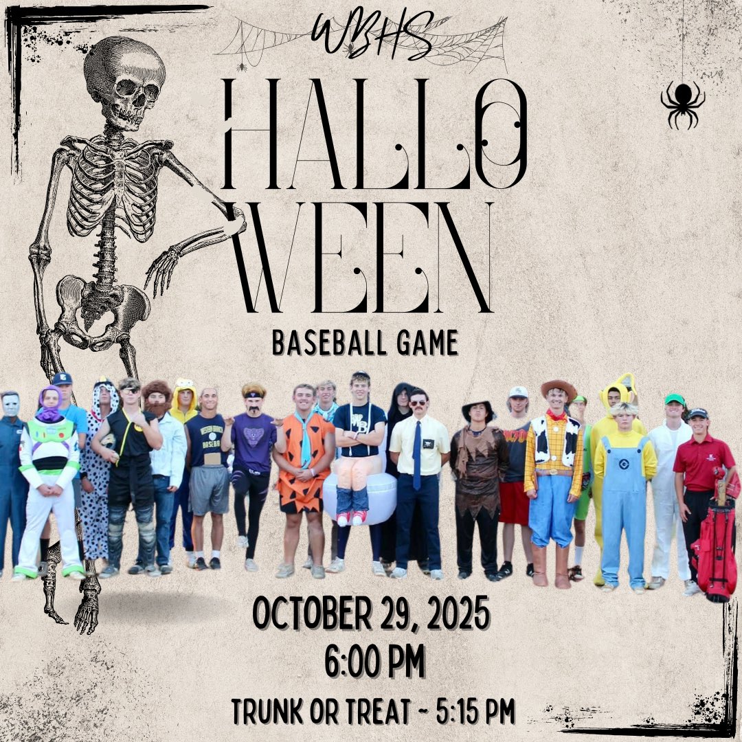 WB Baseball annual Halloween game. Come out and see your favorite Bruin in their costume
