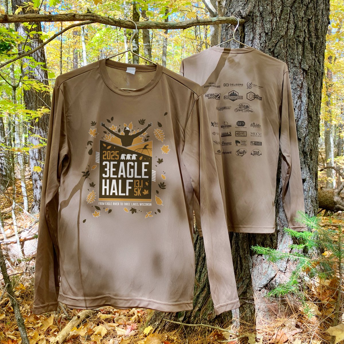 3eaglehalf's tweet image. Our race shirts have arrived! You can pick up your race packet on Friday from 4:30-6:30pm at the Reiter Center in Three Lakes. Day-of registration and pick-up is available on Saturday morning at the same location from 7:30-8:30am. #2DayToGo
