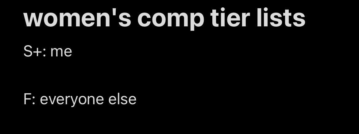 official women's comp tier list