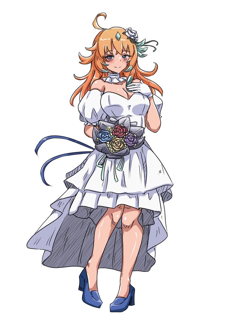 My first art I comm which is drawn by <a href="/01Morie/">M0rie01</a> (I hope I worded it right lmfao)

“Blushing Bridal March in White, Lianorn Unison”

I have an fanart of Masques-Norn in wedding dress, so why not give the regular self the same attention~