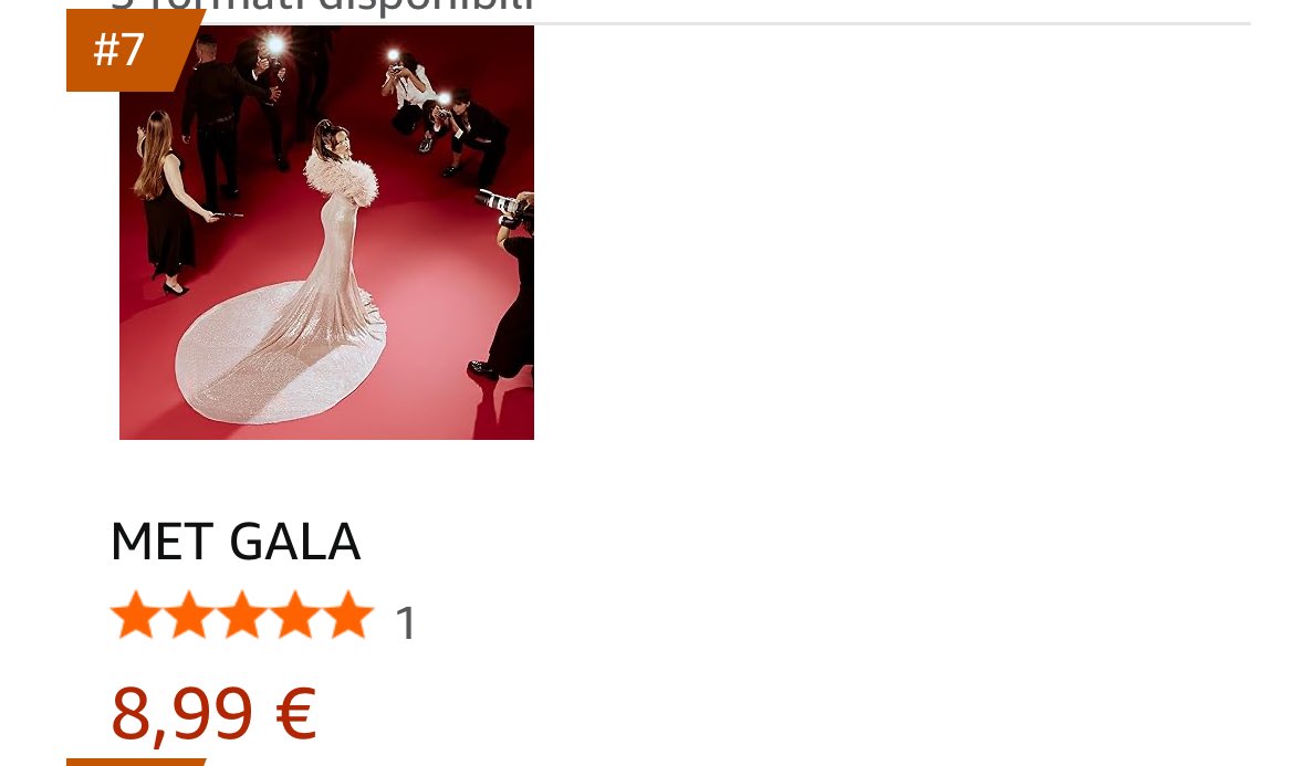 MET GALA è alla #7 nei bestseller degli album di amazon 💘