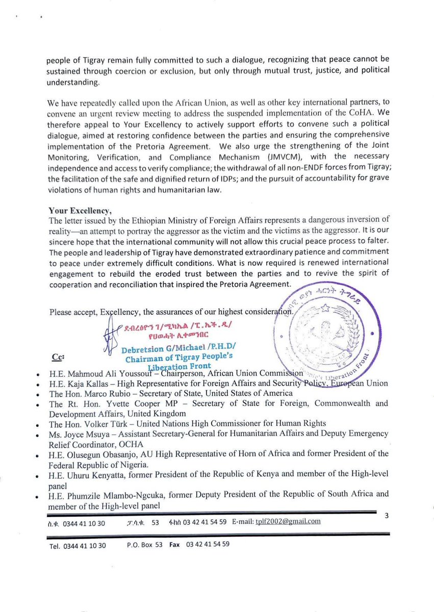 BerhanuAsres's tweet image. Dear @StateDept @UN @antonioguterres @JosepBorrellF @UNGeneva @UKinEthiopia @USEmbassyAddis @SecMarcosR5215 @CanadaEthiopia @EU_Commission @AsstSecStateAF @realDonaldTrump @_AfricanUnion #ICCPR #ICESCR #ICJ #UNDP #UNGA80 Clarification on the Allegations by the Ethiopian Ministry…