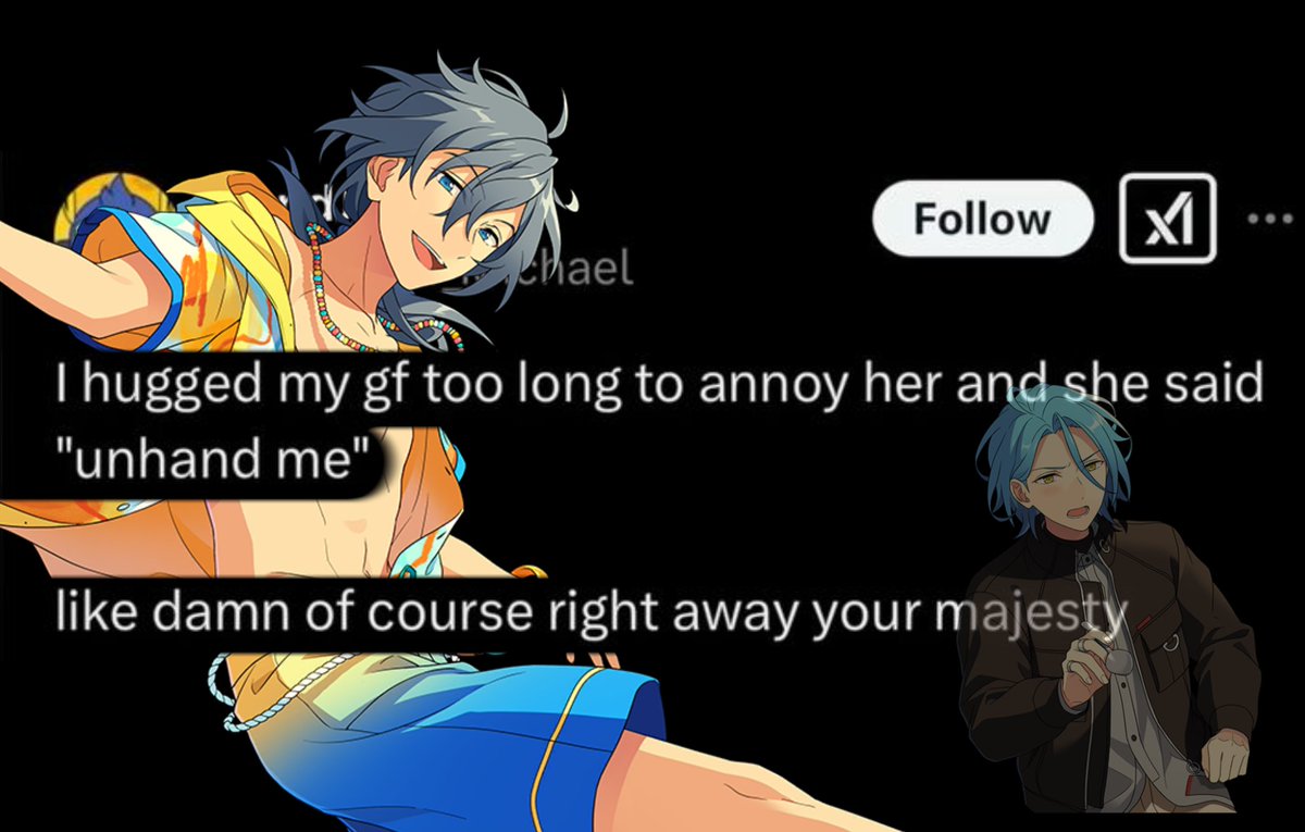 Nikihime textpost ajsjjajsbbdbsnna
My head hurts. Anyway, I think Niki finds it the cutest thing ever whenever HiMERU uses phrases like "Good grief" and whatnot.