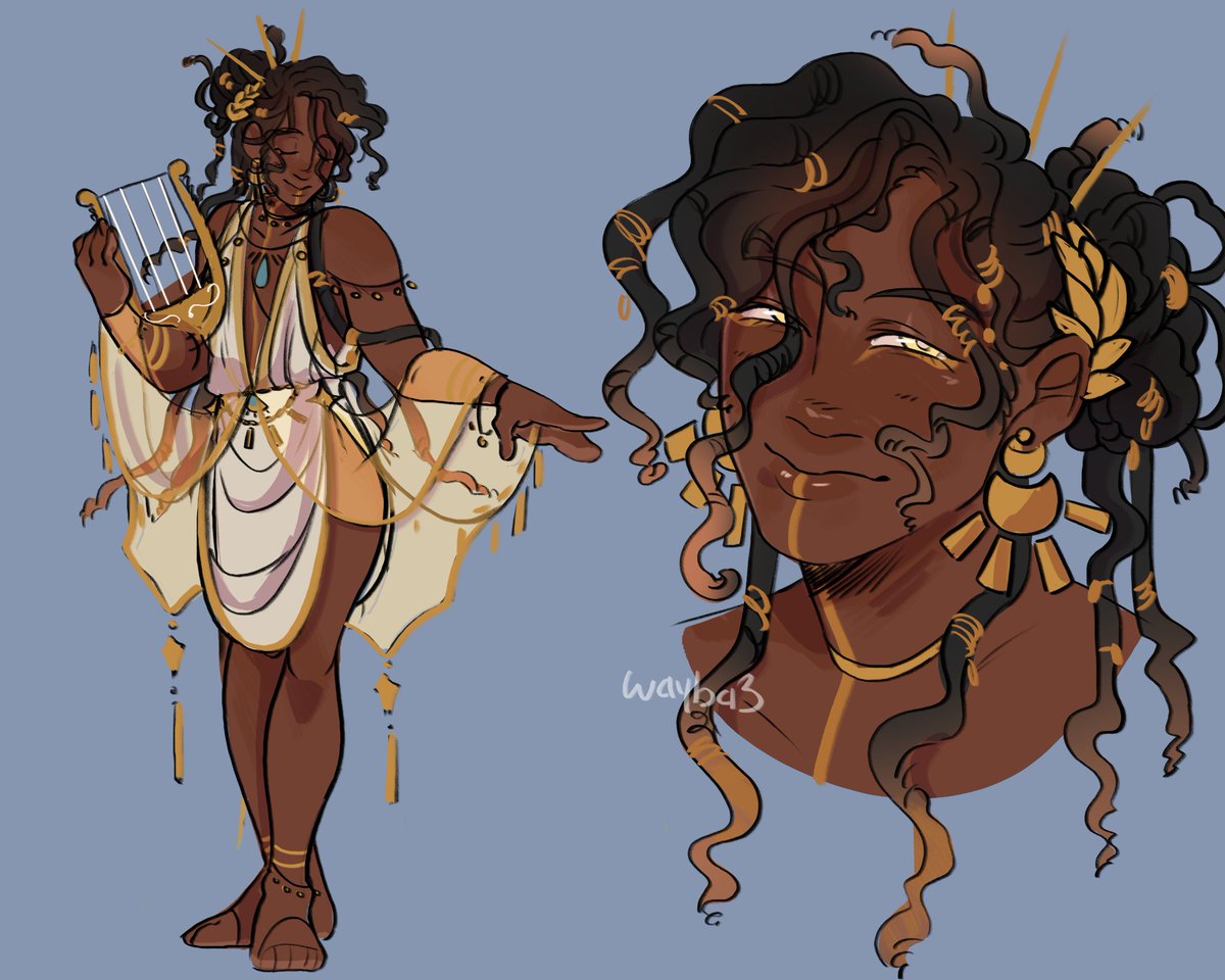 wayba3's tweet image. I got stuff I gotta tweak on him :3 but started my Apollo design <3
#GreekMythology #Apollo