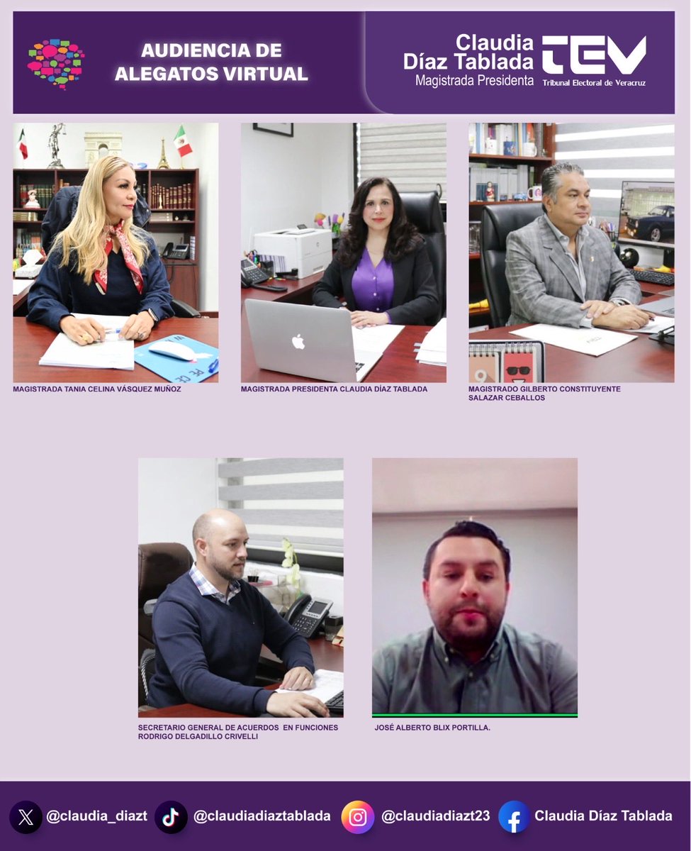 claudia_diazt (@claudia_diazt) on Twitter photo 🟣 #AgendaTEV #AlegatosTEV l Hoy a las 11:15 sostuvimos una audiencia de alegatos correspondiente al Expediente: TEV-RIN-15/2025 <a href="/TEVeracruz/">TEVeracruz</a> <a href="/Tanis_Vas/">Tania Celina Vásquez-Muñoz</a> <a href="/ConstituyenteG/">GilbertoConstituyente</a> <a href="/CrivelliRody/">Rody Crivelli</a> #JusticiaAbierta 🟣 #AgendaTEV #AlegatosTEV l Hoy a las 11:15 sostuvimos una audiencia de alegatos correspondiente al Expediente: TEV-RIN-15/2025 <a href="/TEVeracruz/">TEVeracruz</a> <a href="/Tanis_Vas/">Tania Celina Vásquez-Muñoz</a> <a href="/ConstituyenteG/">GilbertoConstituyente</a> <a href="/CrivelliRody/">Rody Crivelli</a> #JusticiaAbierta