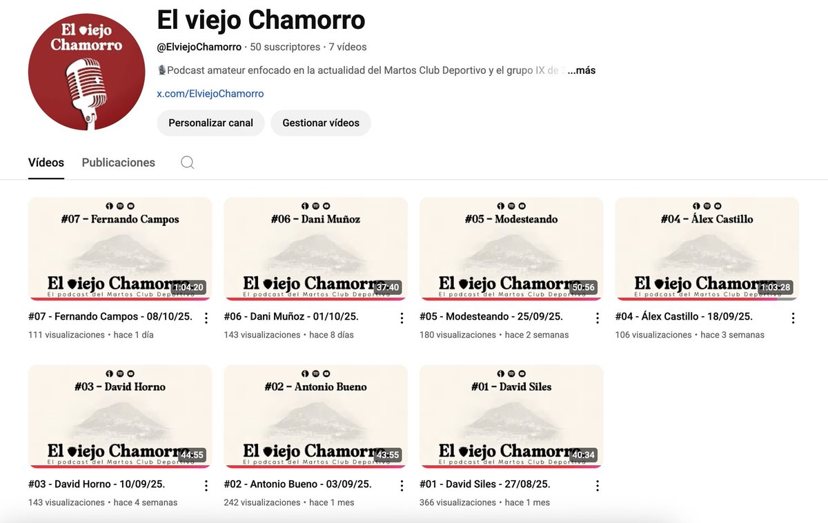 En #ElviejoChamorro ya hay mucho dónde elegir. ¡Visita nuestros perfiles y ponte al día!

🟩 Spotify: open.spotify.com/show/5cPgZwHmc…

🟧 iVoox: go.ivoox.com/sq/2739560

🟥 YouTube: youtube.com/@elviejochamor…

👀 Atentos a los próximos invitados…