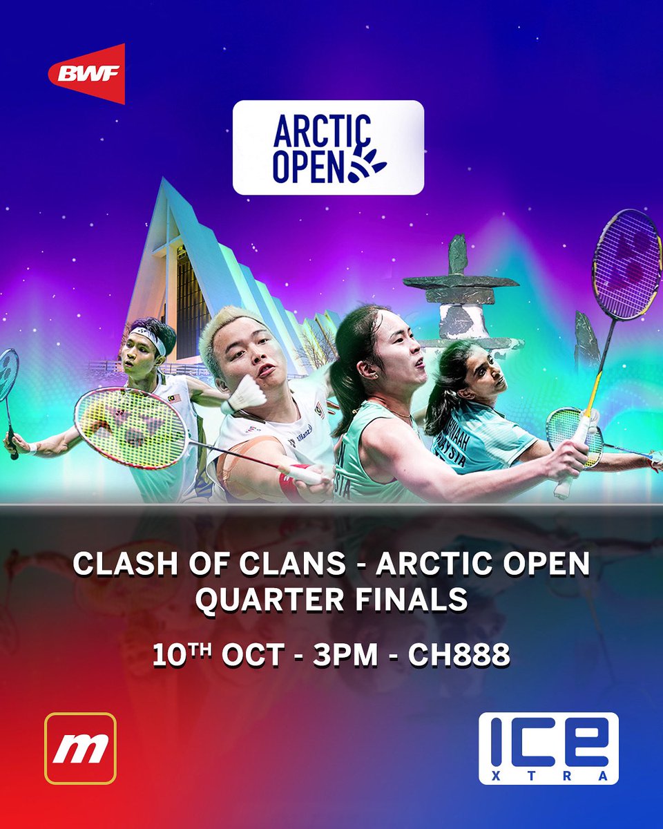 The Arctic Open 2025 quarterfinals are underway! Who will crush their rivals and secure a spot in the semis? 🏸

🗓️ : 15:00 PM | 10 October 2025 | CH888 (ICE Xtra)

#ArticOpen2025 #Clashofclans #ICETV