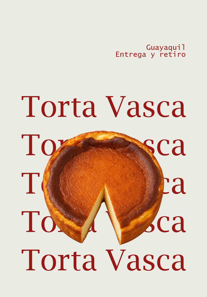 Cómprenme torta vasca. Más rica, mas grande y más barata que esa de sweet &amp; coffee