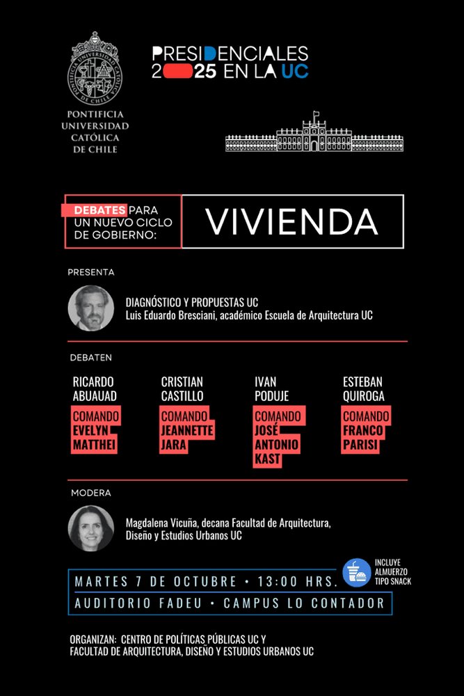 Informa3Chile's tweet image. 🔴 INSOLITO

🗣 Denuncian que el Comando de José Antonio Kast se bajó de un Debate sobre Vivienda en la Facultad de Arquitectura de la Universidad Catolica el Pasado Martes 7 de Octubre

(Sigue)