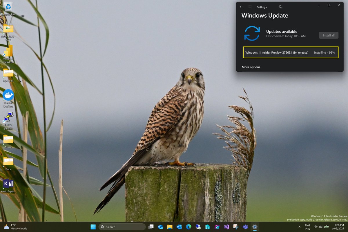 JamesvandenBerg's tweet image. Installing Windows 11 Insider Preview Build 27965 🚀
aka.ms/wip27965 
#Windows11 #WindowsInsiders #MVPBuzz Together
with @aavdberg @ErikMoreau @maisondasilva #Flying 
@windowsinsider @JenMsft @amanda_lango @NorthFaceHiker @brandonleblanc @megahoch 👍