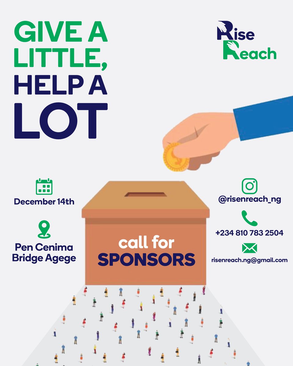 fxnsho's tweet image. hey guys,
i’m a volunteer at rise and reach initiative, and we’re organising an outreach in agege this december!
andd we really need your support — sponsorships, donations, anything that can help us make a real difference.

kindly use the link below, tyy💚
forms.gle/PWKmhYM1dHy2T5…