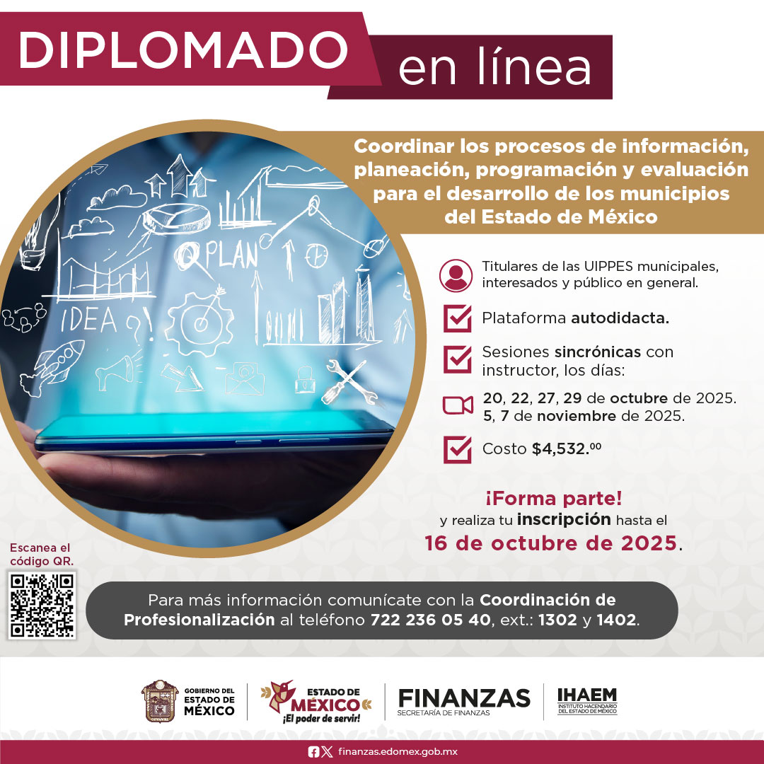 ¡Inscríbete hoy!
Participa en el diplomado “Coordinar los procesos de información, planeación, programación y evaluación para el desarrollo de los municipios del Estado de México”.

👉 Descubre más en: bit.ly/44bGMz7

#IHAEMCercaDeTi