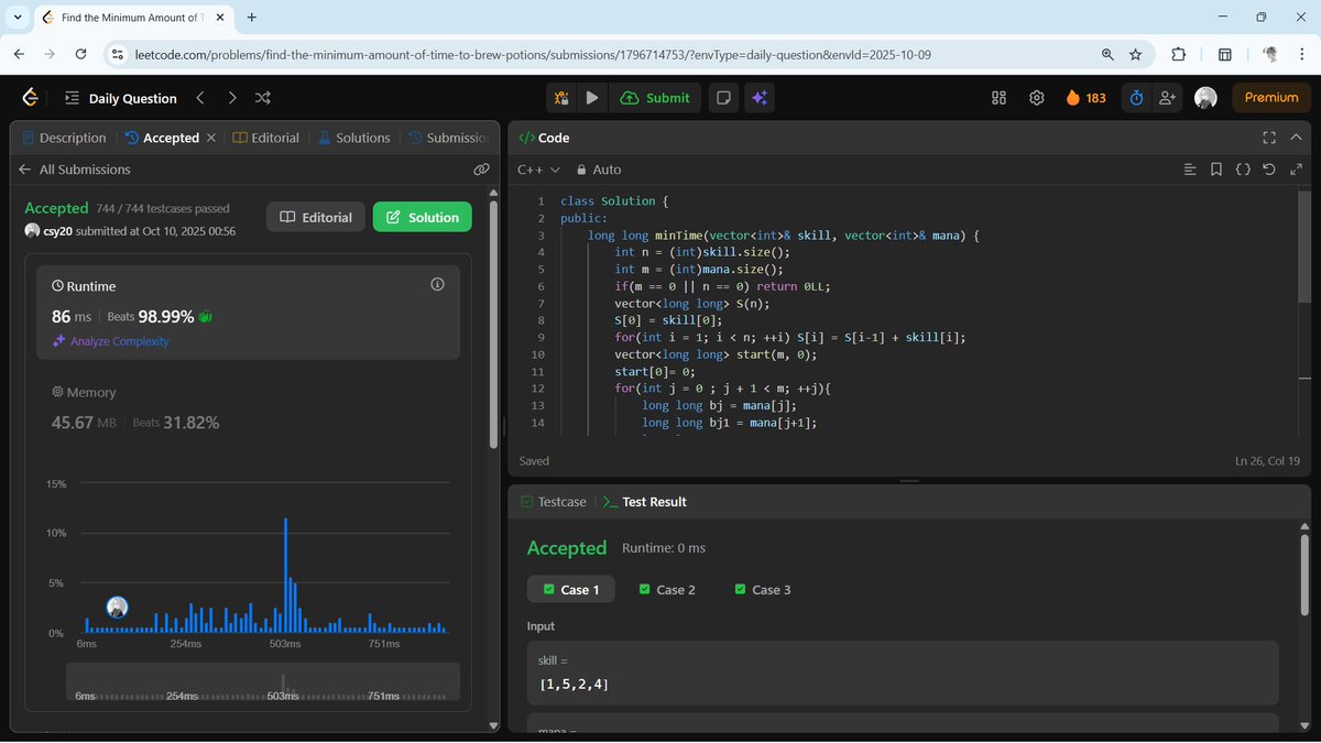 the__csy20's tweet photo. #Day236 of coding:

-leetcode POTD 

#DSA #LeetCode https://t.co/AMnqPfNNs3