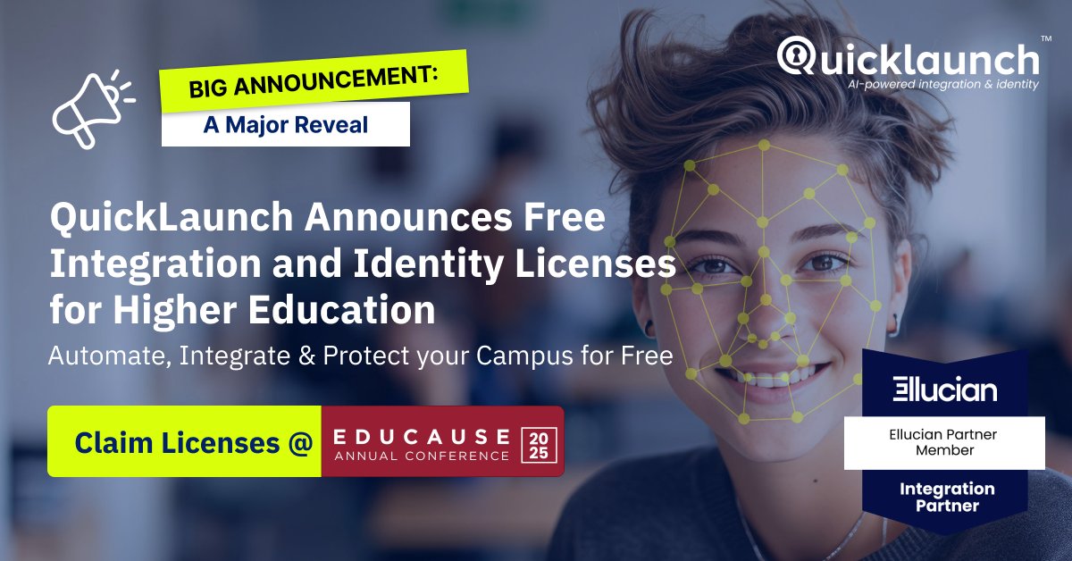 𝗤𝘂𝗶𝗰𝗸𝗟𝗮𝘂𝗻𝗰𝗵 𝗔𝗻𝗻𝗼𝘂𝗻𝗰𝗲𝘀 𝗙𝗿𝗲𝗲 𝗜𝗻𝘁𝗲𝗴𝗿𝗮𝘁𝗶𝗼𝗻 &amp; 𝗜𝗱𝗲𝗻𝘁𝗶𝘁𝘆 𝗟𝗶𝗰𝗲𝗻𝘀𝗲𝘀 𝗳𝗼𝗿 𝗛𝗶𝗴𝗵𝗲𝗿 𝗘𝗱𝘂𝗰𝗮𝘁𝗶𝗼𝗻 

Read more hubs.ly/Q03M_0vt0

#HigherEd #EDUCAUSE #IAM