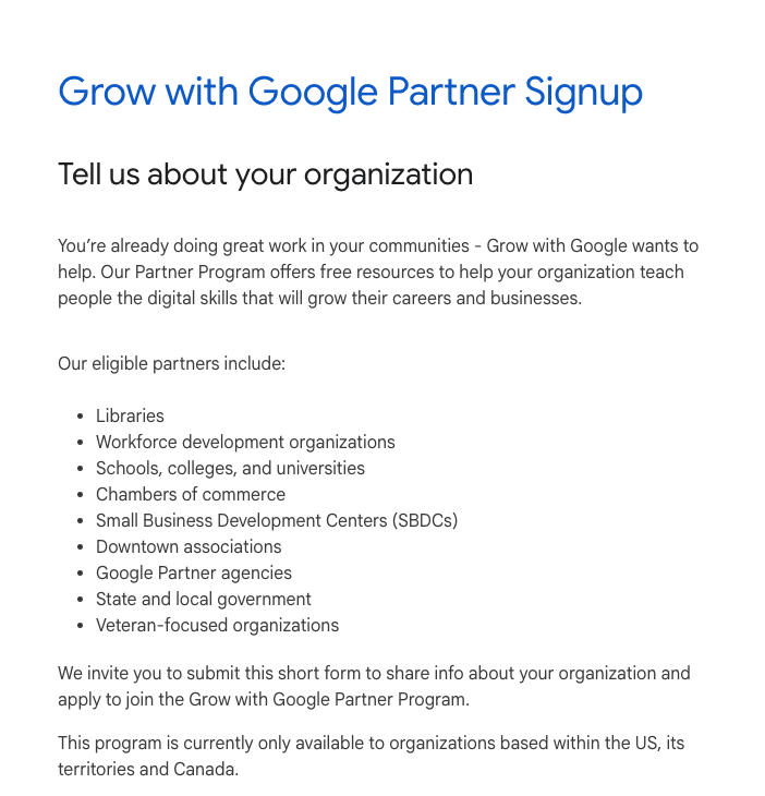 El_YVR's tweet image. Has anyone been successful with Grow With Google partner applications?

I keep hitting submit and nothing happens.

#growwithgoogle @Google #gettingnowhere