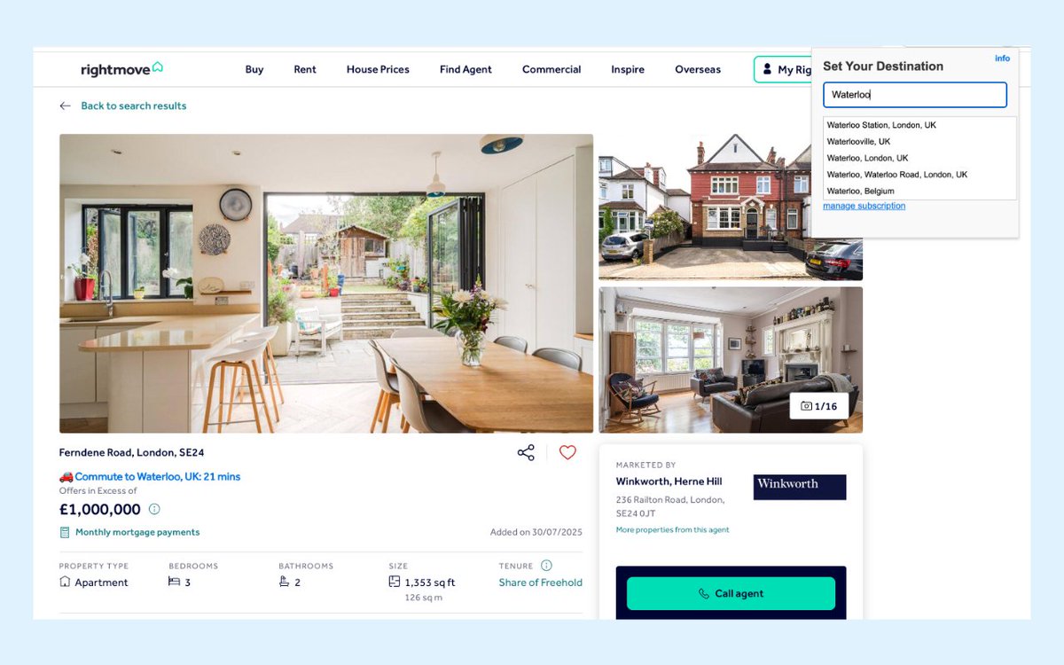commutablehq's tweet image. 🚀 Introducing Commutable — a Chrome extension that instantly shows commute times on Rightmove listings.
No more guessing how far “not far from the station” really is.
👉 Try it free: commutable.io
#Rightmove #ChromeExtension #LondonCommute