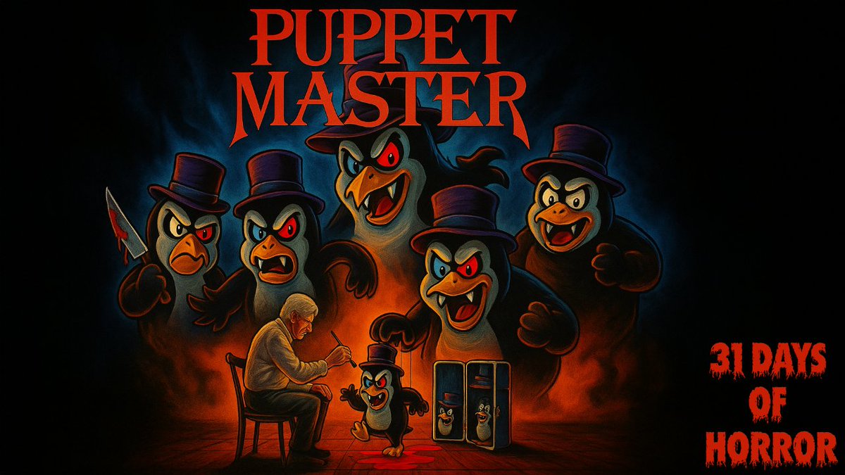 PenguinSadistic's tweet image. Day 11 of 31 Days of Horror is here! 🪆🔪
We’re unleashing the tiny terrors of Puppet Master (1989) — the cult classic that turned killer puppets into horror icons. Blade, Pinhead, Leech Woman, and Tunneler are ready to carve up your nightmares.  #31DaysOfHorror #PuppetMaster…