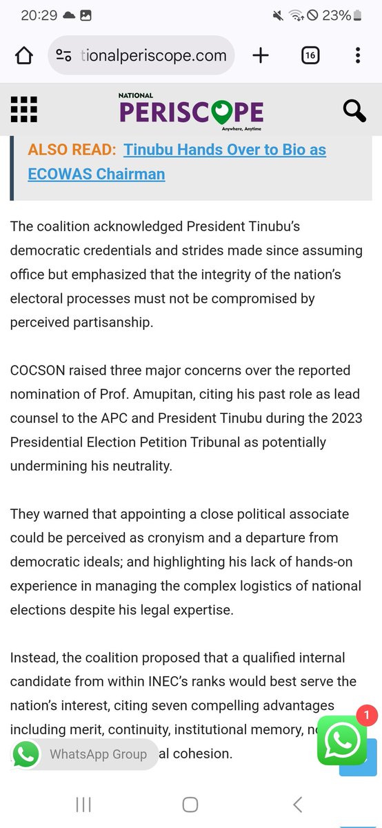 I don't even understand how we allowed this fellow become INEC chairman.

This Man was a former APC counsel and a member of Tinubu's Election tribunal legal team.

How is this person the INEC chairman?

If you don't believe me read this.