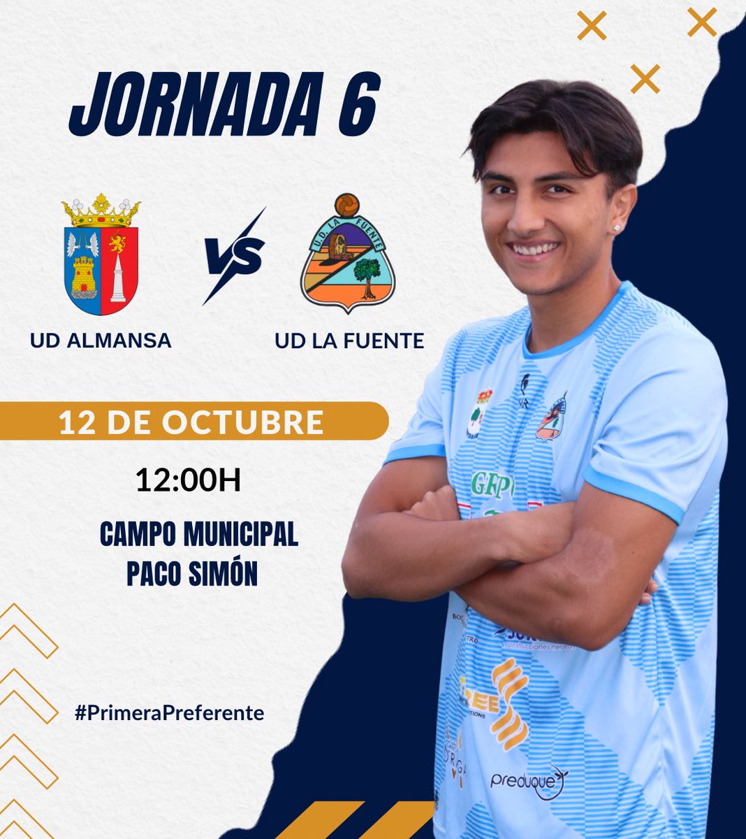 ⚽️ 𝐏𝐀𝐑𝐓𝐈𝐃𝐎 𝐃𝐄 𝐋𝐈𝐆𝐀 ⚽️

🆚 UD Almansa
📅 Domingo 12 de Octubre
🕧 12:00H
🏟️ Campo Municipal Paco Simón

☺️ ¿Nos acompañas?

💙 ¡Te esperamos!