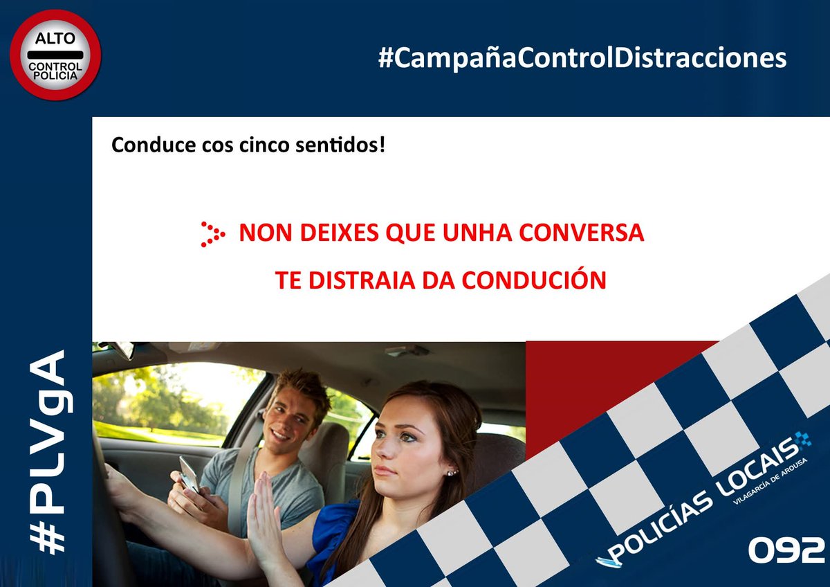 #seguridadeviaria #CampañaControl #CampañaControlDistracciones e #distraccions #CeroDistraccións #ceromobil dende o 6 ao 12 de outubro de 2025
#092ATúaPolicíaDeProximidade #policíalocal #vilagarcía #vilagarciadearousa #PLVgA #policialocaldegalicia
#NoEsPorLaMulta