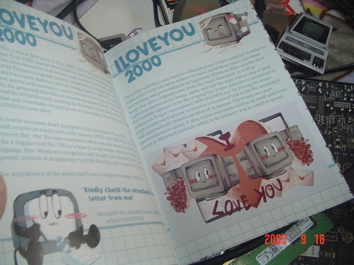 smugcomputer's tweet image. COMPUTER CLUB! is now available as a digital download to purchase :3 it is £6+ and a full res, complete pdf book. contains illustration &amp;amp; writing about old computers, malware, &amp;amp; history! ko-fi.com/s/666ecb59a3 #oldcomputers