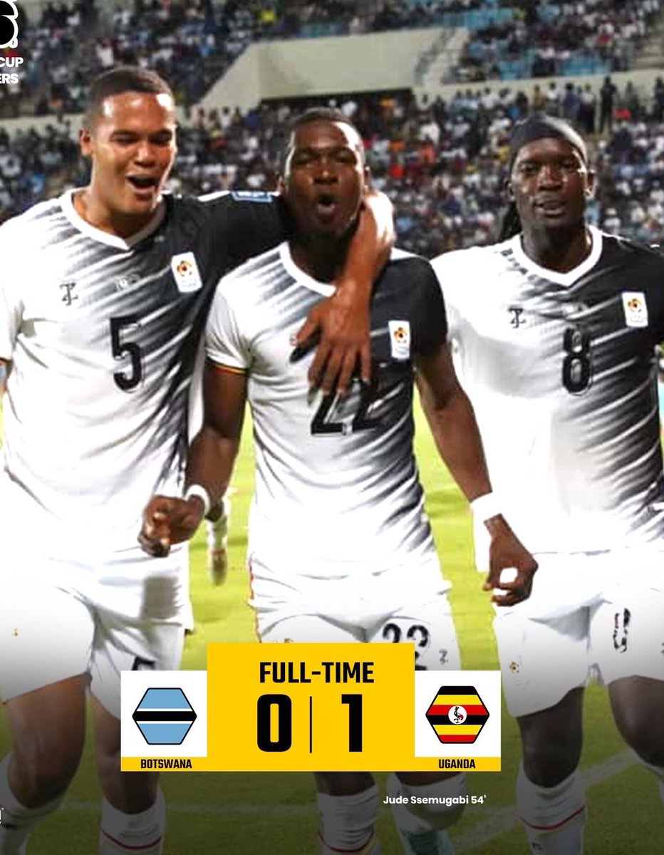 MGDMEDIA1's tweet photo. @botswana 0:1 @UgandaCranes 

Congratulations Uganda Cranes https://t.co/P6EYFoRn3J