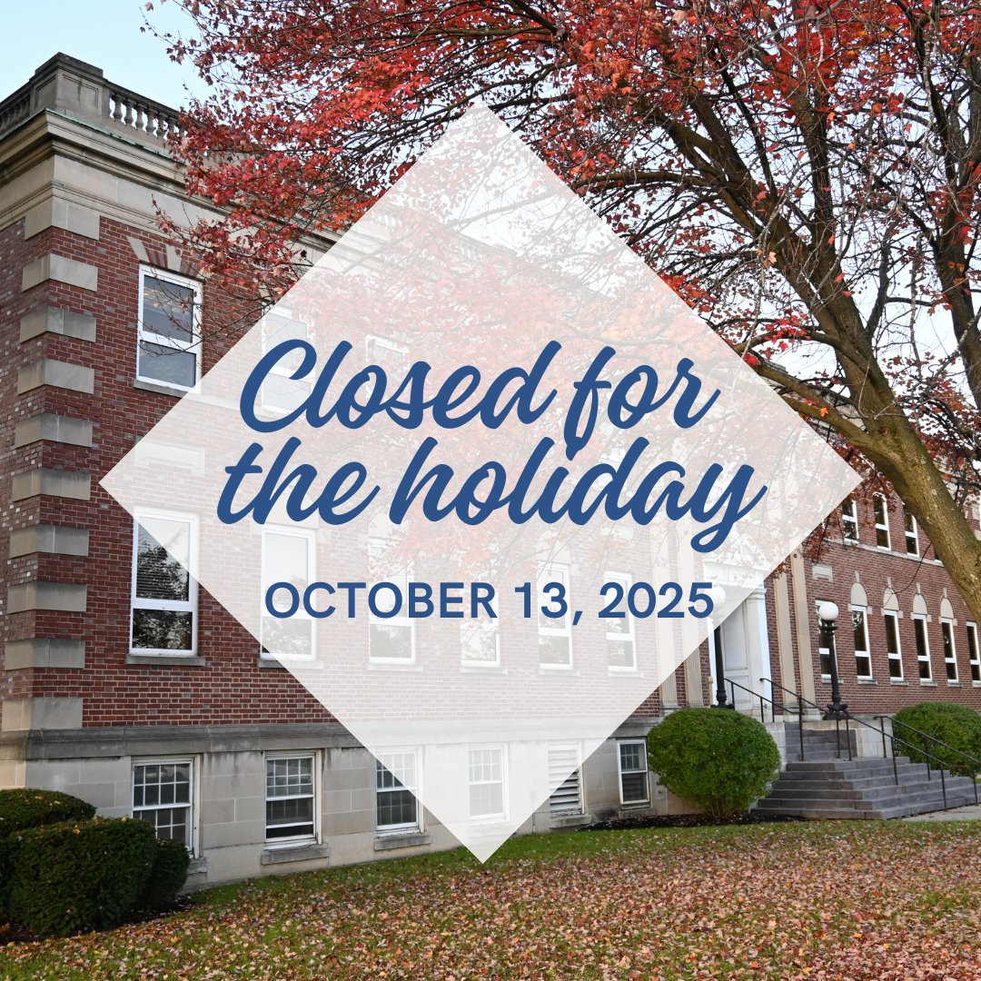 Genesee County offices will be closed on Monday, October 13, 2025, and reopen for regular hours on Tuesday, October 14, 2025.