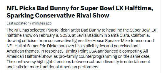 Jasamsdestiny's tweet image. Can #maga be any more racism than with this?  How dare the NFL has some Puerto Rican do the half time show at #superbowl?  What's wrong with it?   I suggest those who are "offended", move to an all white country.  The arctic circle isn't that far away, &amp;amp; it's pure white.
#racists