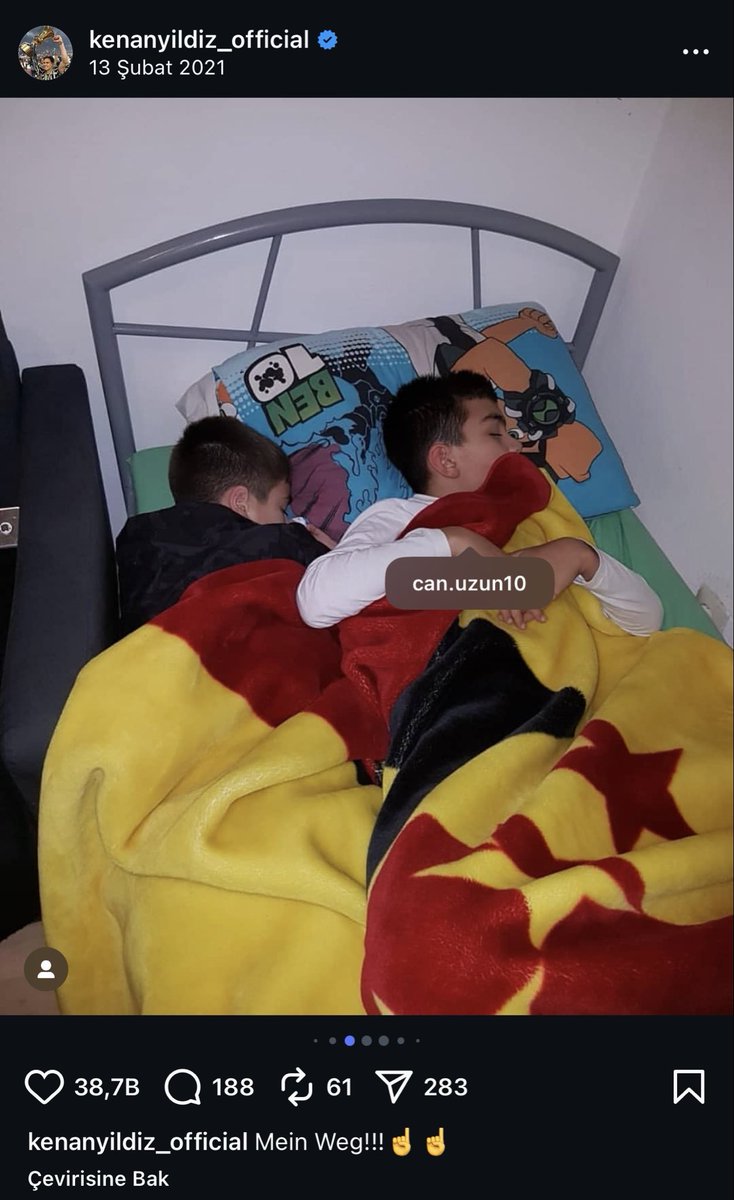 Kenan Yıldız 2021 insta postu Can da Kenan da Gsli