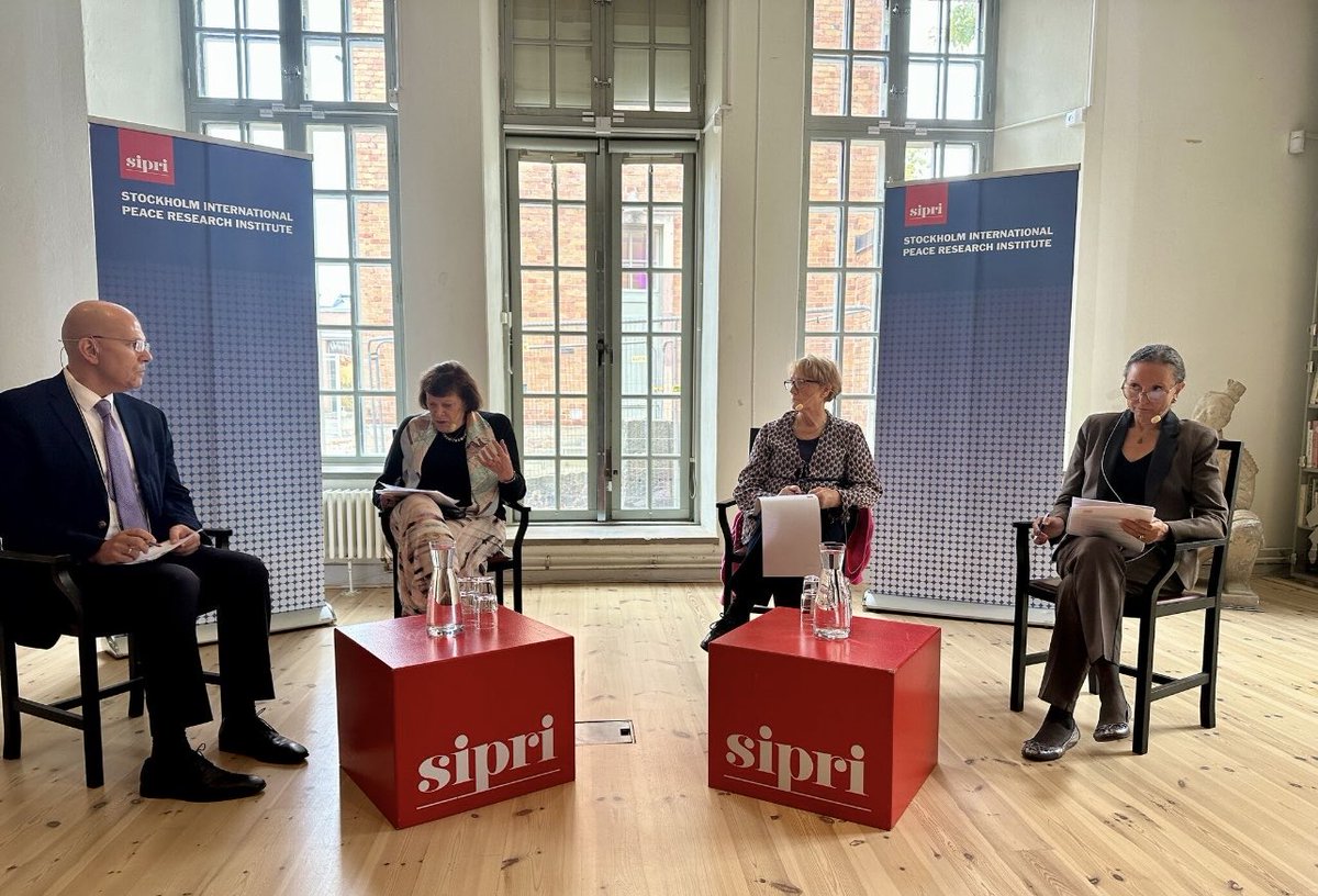 Thank you <a href="/SIPRIorg/">SIPRI</a>, #Stefan_Löfven , #Karim_Haggag &amp; #Charlotta_Sparre for hosting an inspiring discussion on resolving conflicts in an insecure world with the pertinent panelists #Ibn_Chambas,   #Patricia_Lewis #Chan_Heng_Chee, #Noha_El_Mikawy, #Jessica_Mathews, #Guehenno.