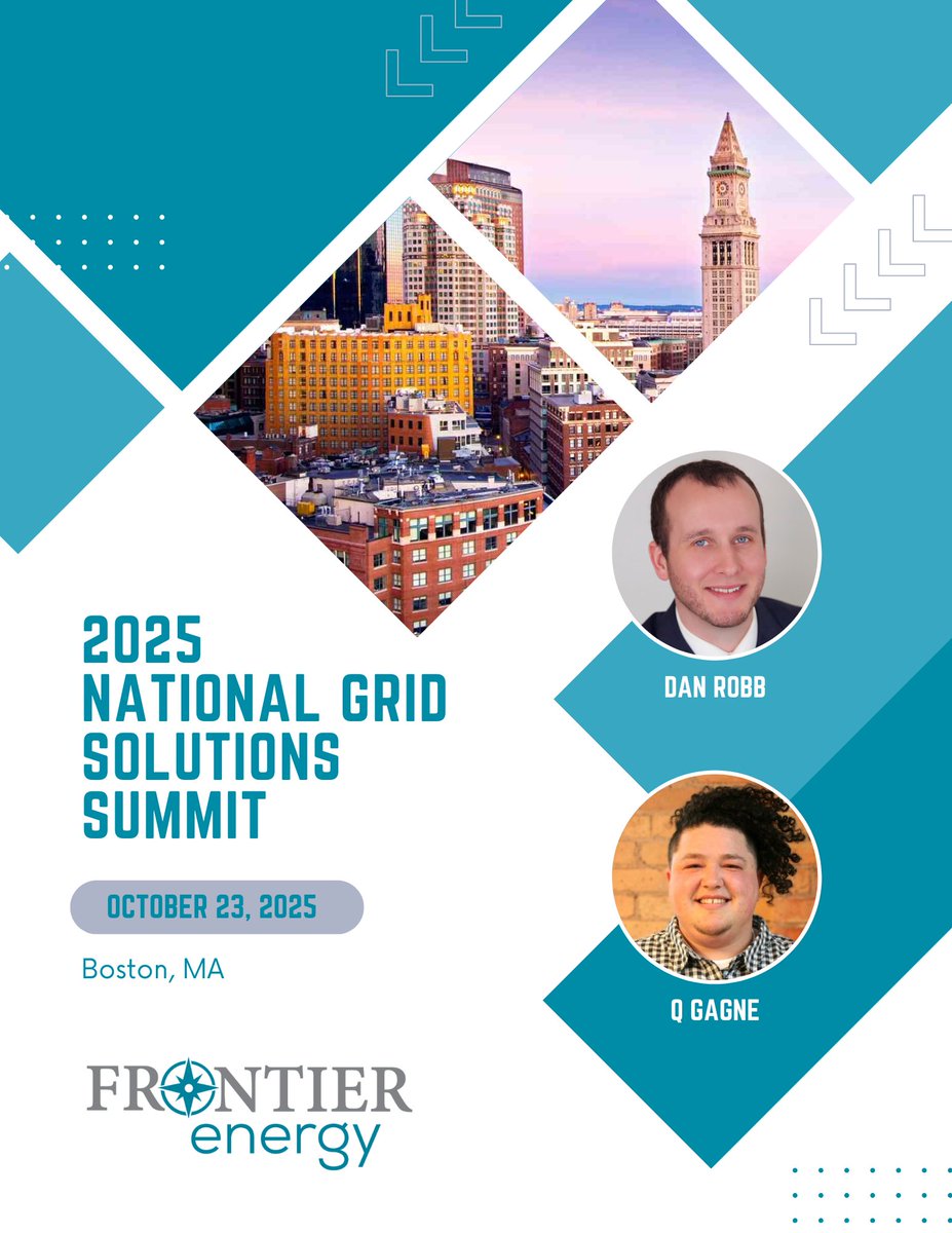 _FrontierEnergy's tweet image. We’re heading to Boston for the @nationalgridus Energy Solutions Summit on Oct 23! ⚡

Frontier Energy’s Q Gagne &amp;amp; Dan Robb will join leaders shaping the future of clean energy and grid innovation.

See you there! 👋

#CleanEnergy #EnergySolutions #FrontierEnergy #NationalGrid