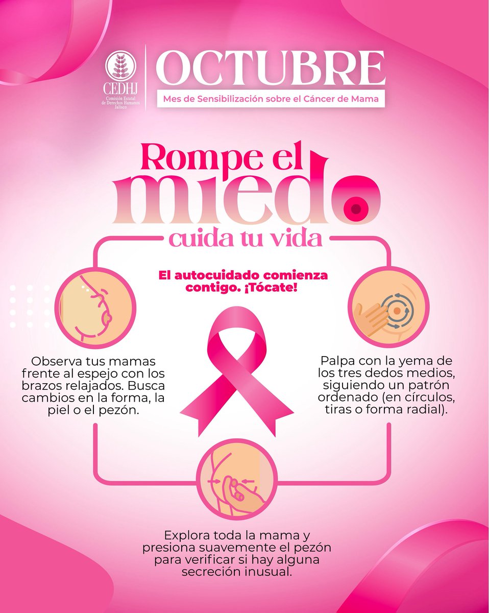 Rompe el miedo, cuida tu vida 💪🏼✨🌸

¡Tócate! 
Observa 👁️ palpa 🖐🏻explora 🔍