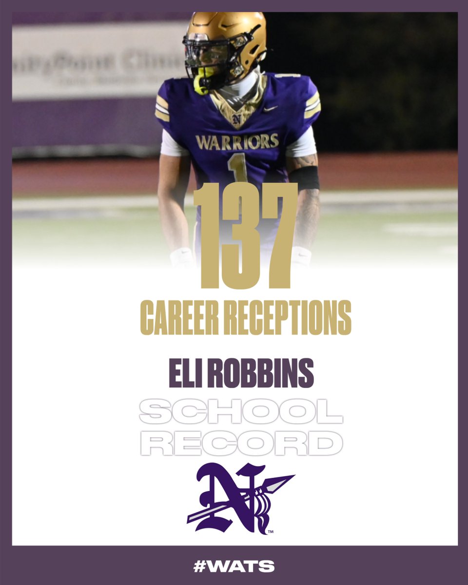 Almost missed this one! S/O to Senior receiver <a href="/EliRobbins18/">Eli Robbins</a> on setting the career receptions record at Iowa City High two weeks ago! His total of 137 receptions passed the previous mark of 128 held by 
<a href="/tylerschamel/">Tyler Schamel</a>
.

#TripleCrown #Secretariat #WATS